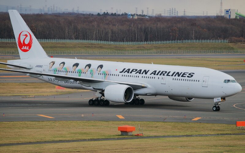 Japan Airlines Boeing 777 on tarmac