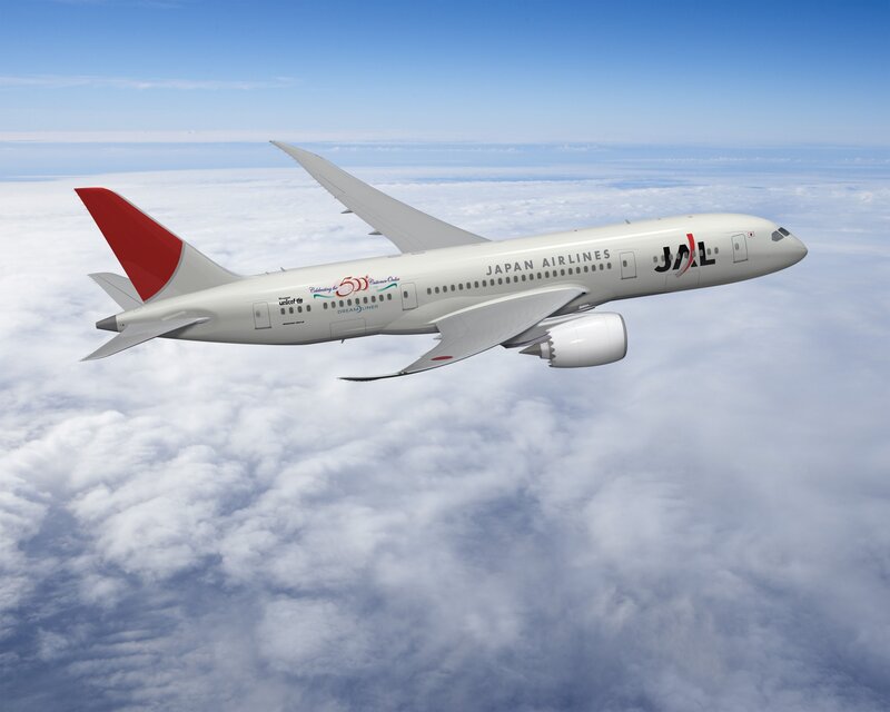 Japan Airlines Boeing 787 in flight