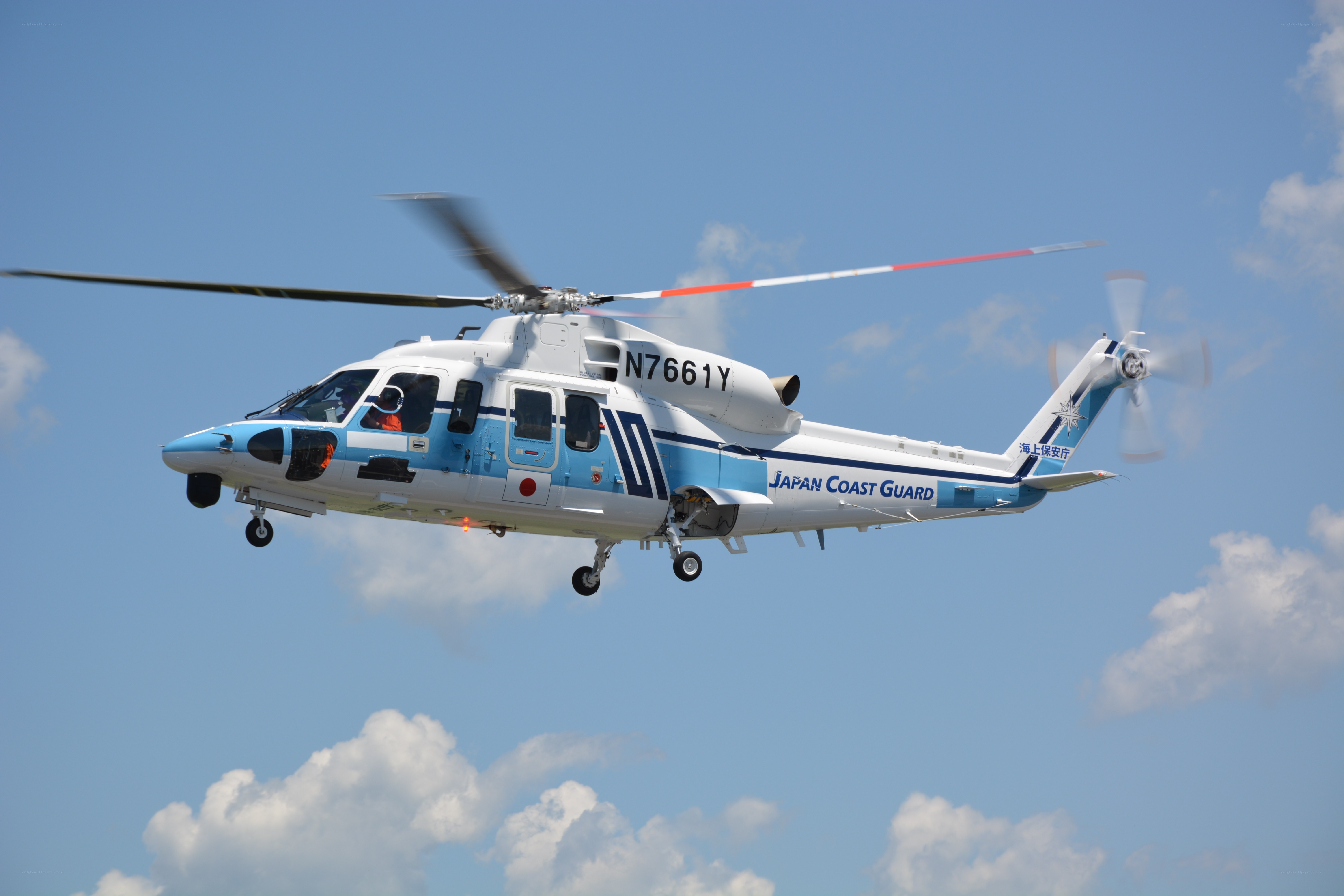 Japan Coast Guard helicopter in flight