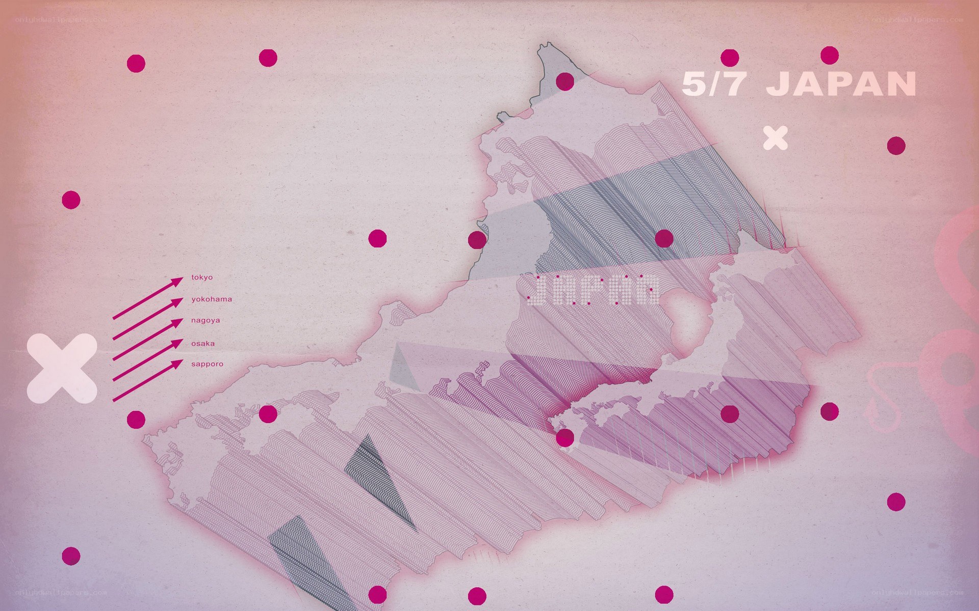 Japan map with city labels
