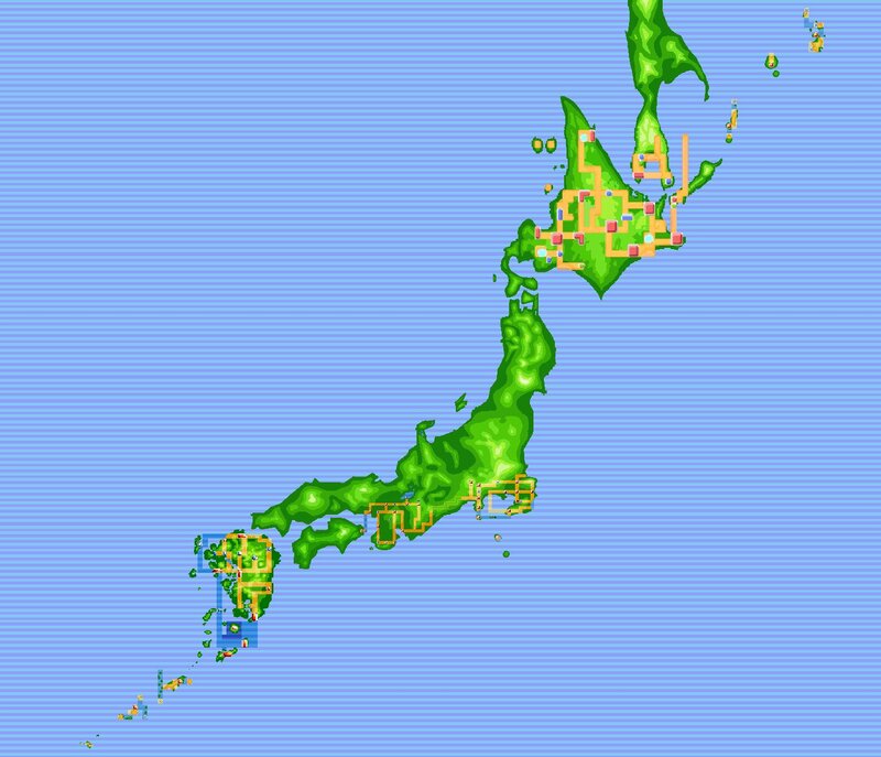 Japan map with game overlay