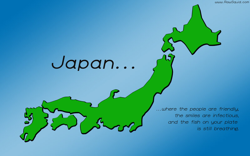 Japan map with humorous text