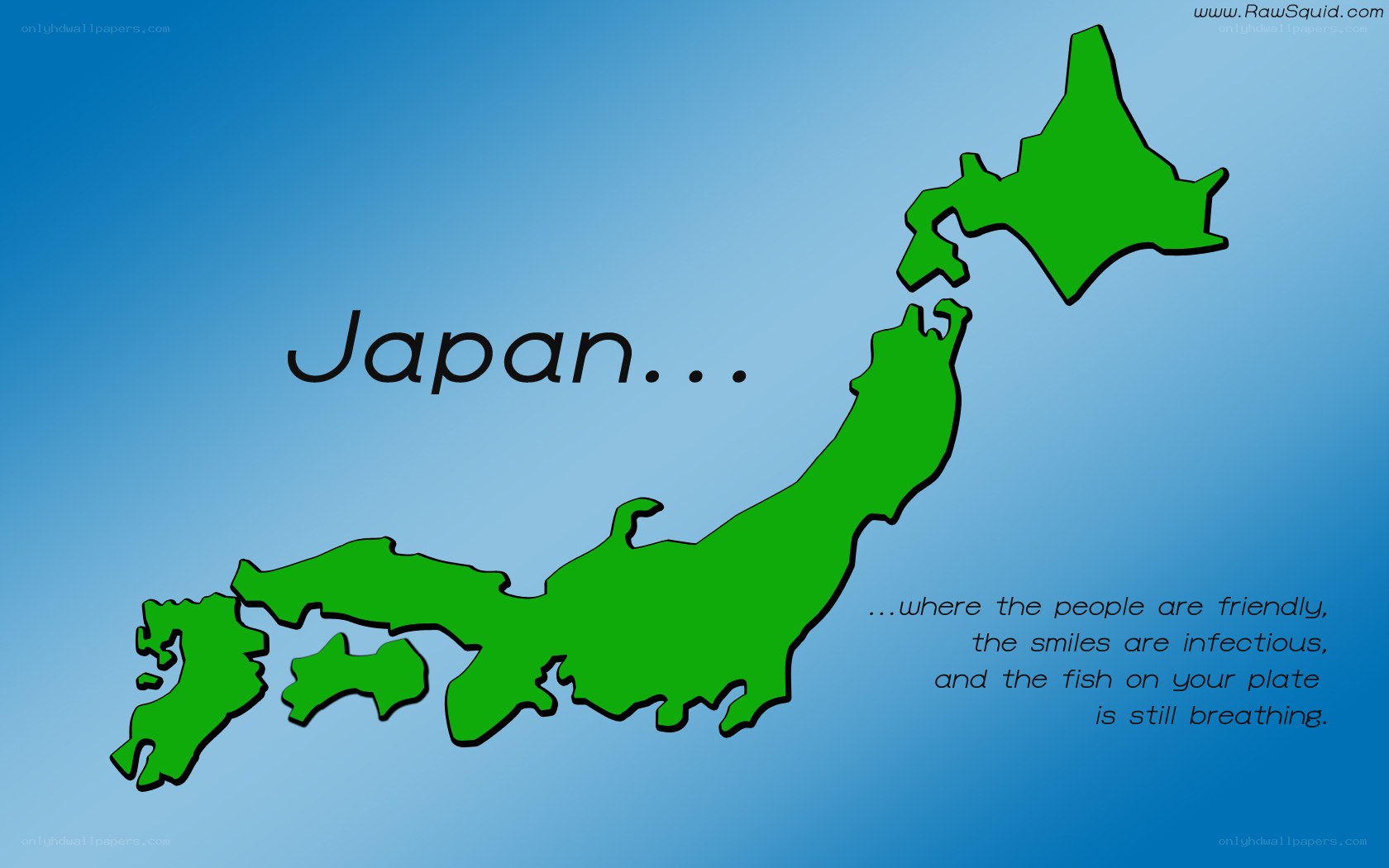 Japan map with humorous text