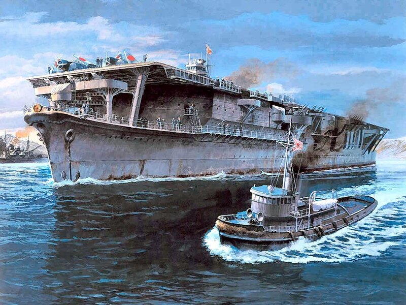 Japanese Aircraft Carrier — Blue, Dramatic, Afternoon