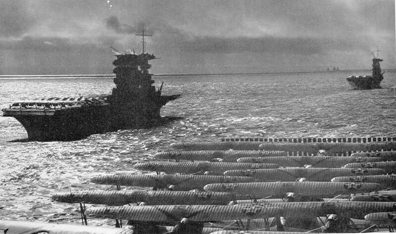 Japanese aircraft carriers at sea