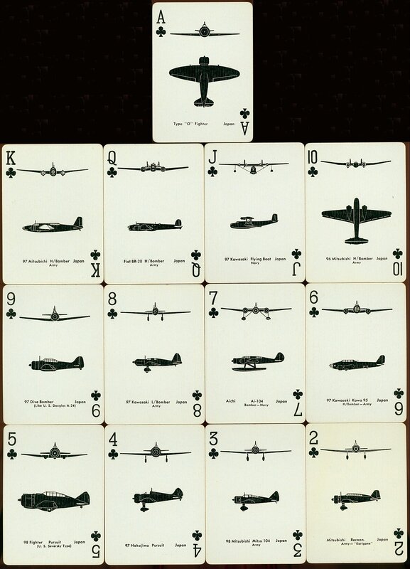 Japanese aircraft playing cards