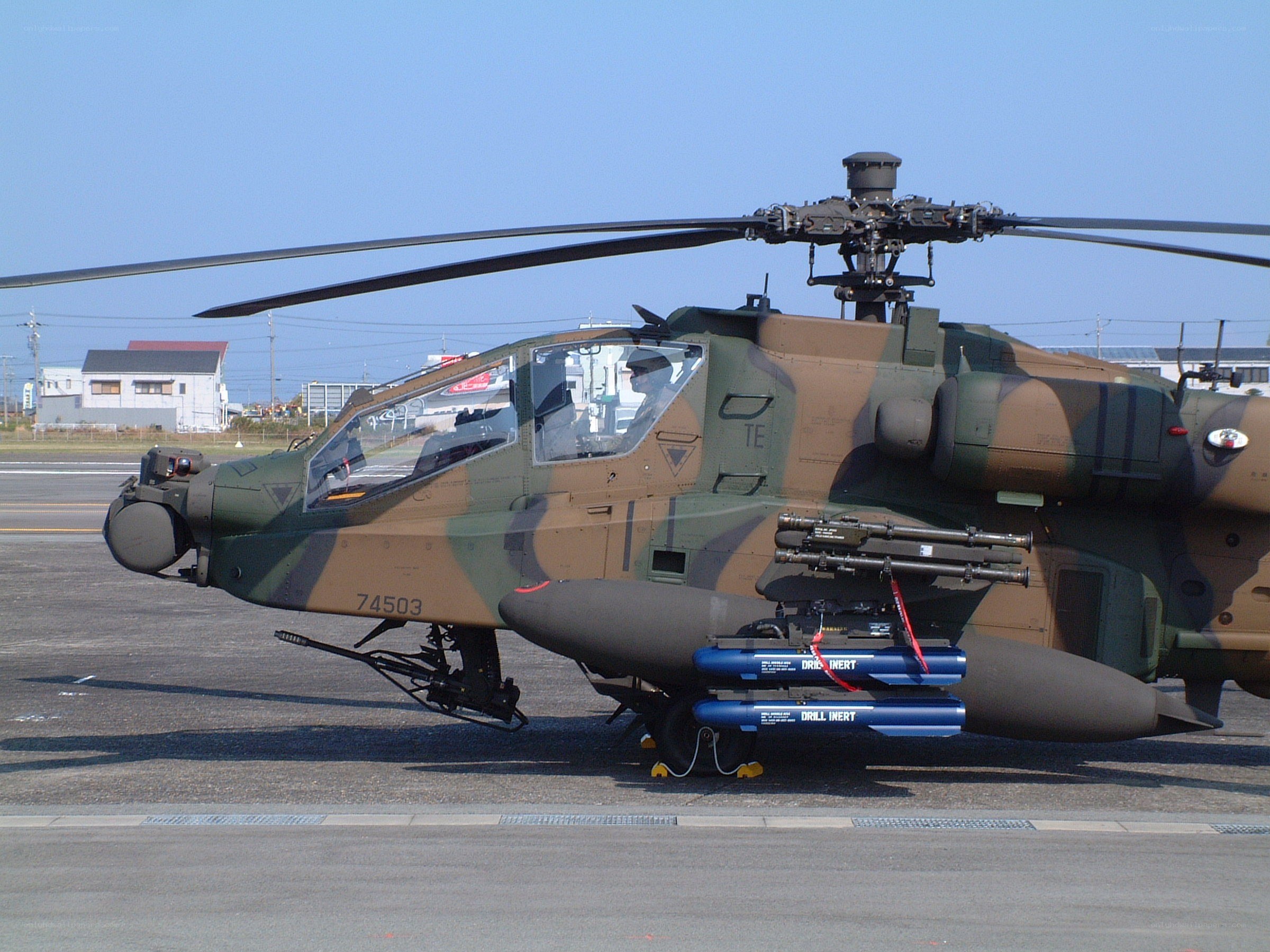Japanese Apache helicopter on tarmac