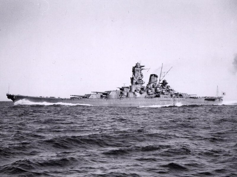 Japanese battleship at sea