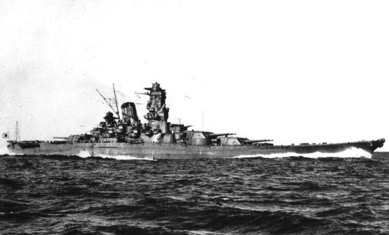 Japanese battleship at sea