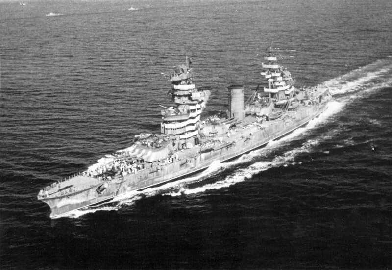 Japanese battleship at sea