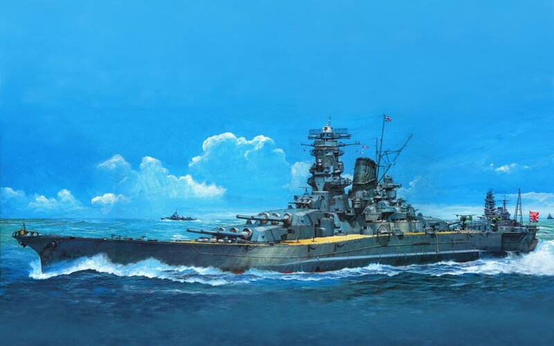Japanese battleship at sea