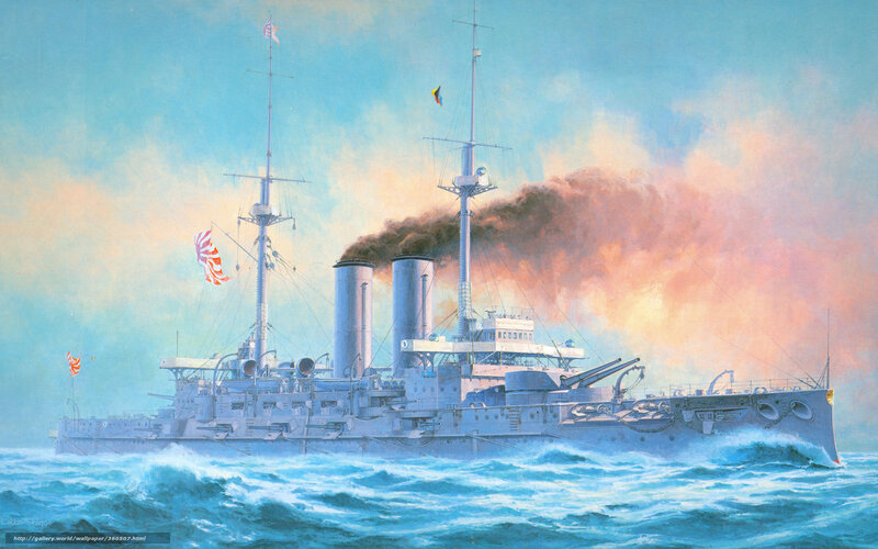 Japanese battleship at sea