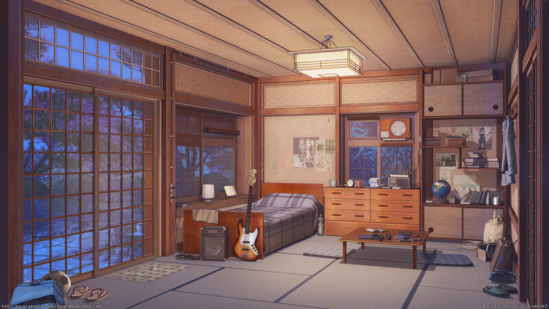 Japanese Bedroom Interior — Brown