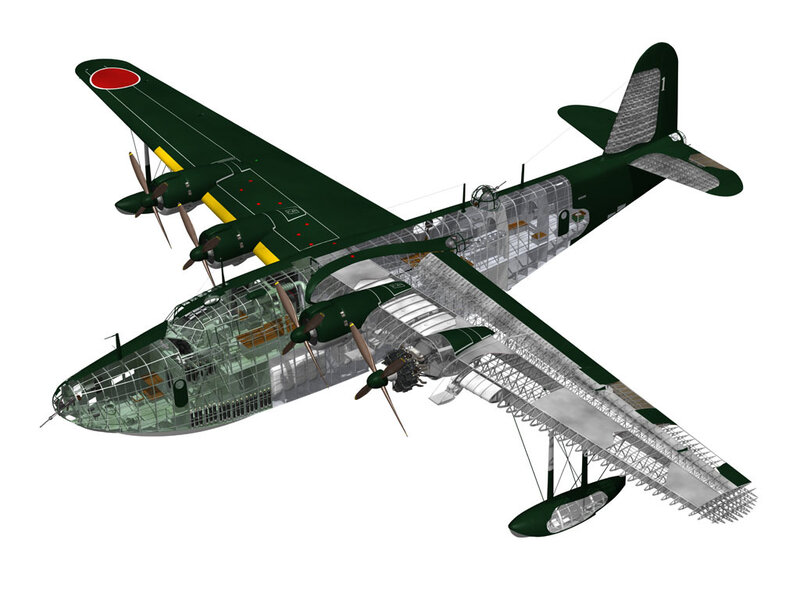 Japanese bomber aircraft cutaway