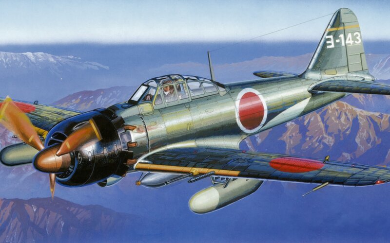 Japanese Bomber Aircraft — Green, Dramatic