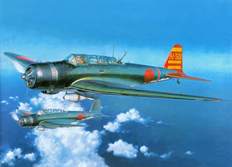 Japanese Bombers in Flight