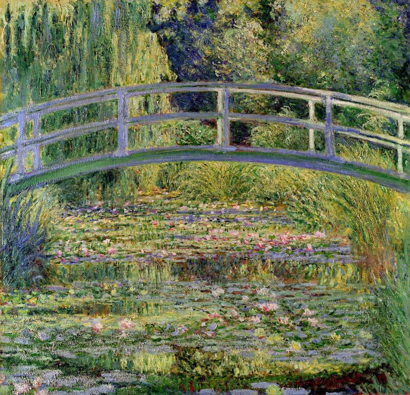 Japanese Bridge over Water Lilies