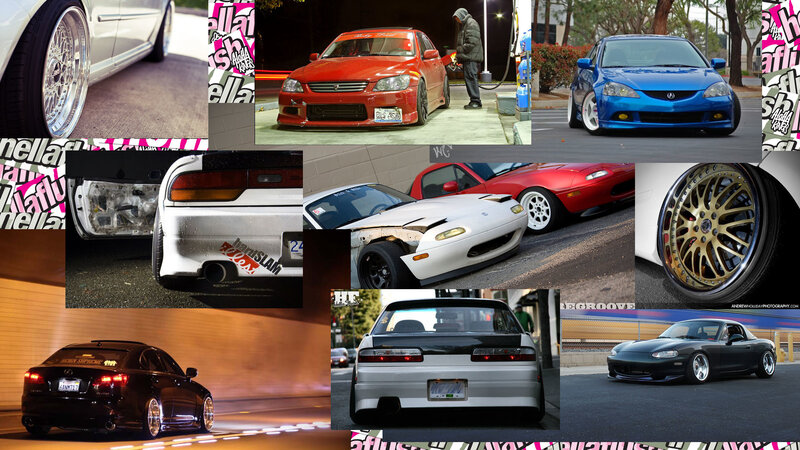 Japanese car culture collage