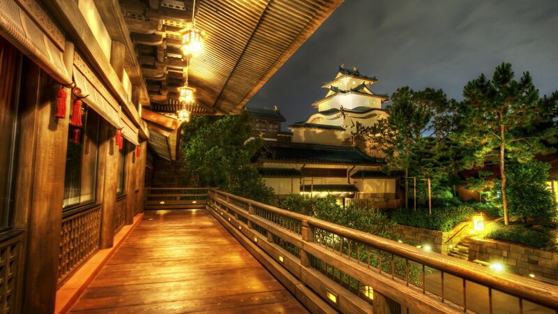 Japanese Castle at Night — Brown