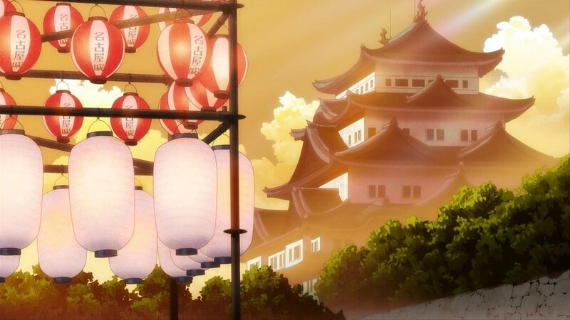 Japanese Castle at Sunset — Orange