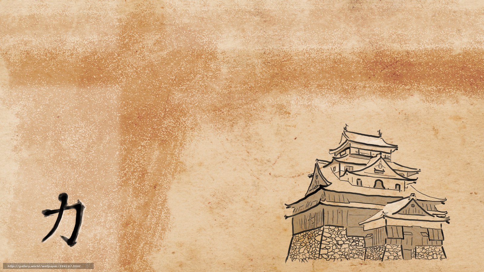 Japanese castle illustration