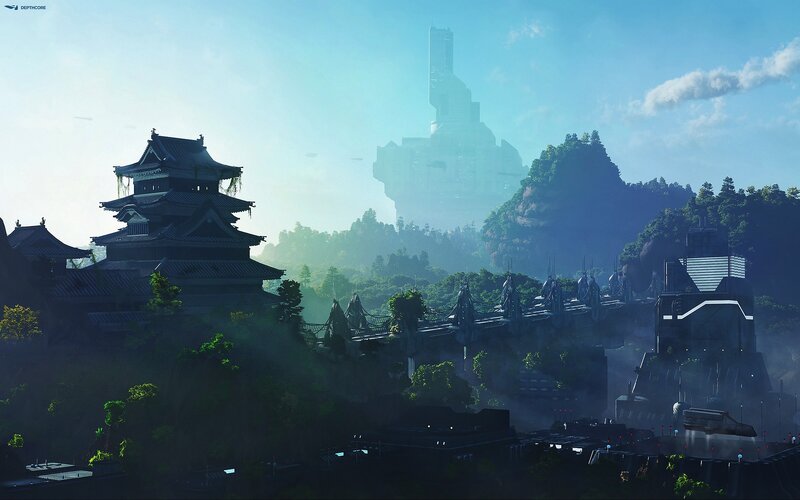 Japanese Castle in Mist