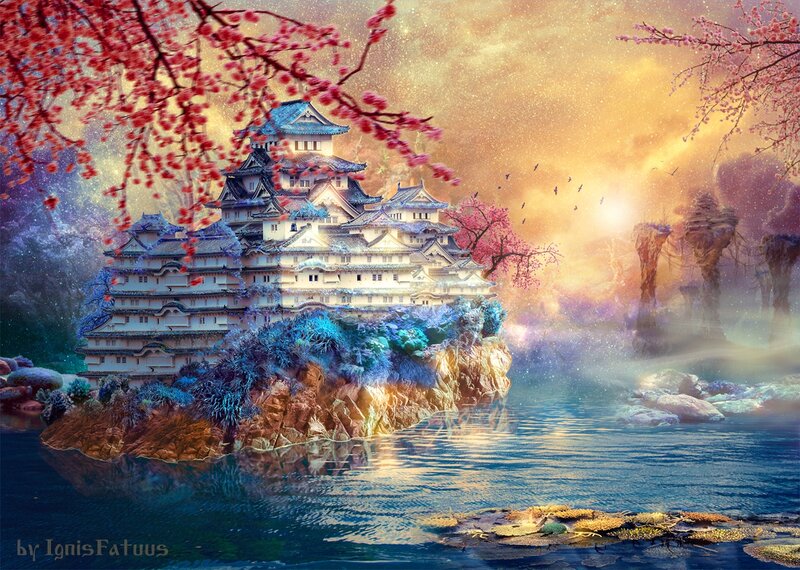 Japanese Castle on Island