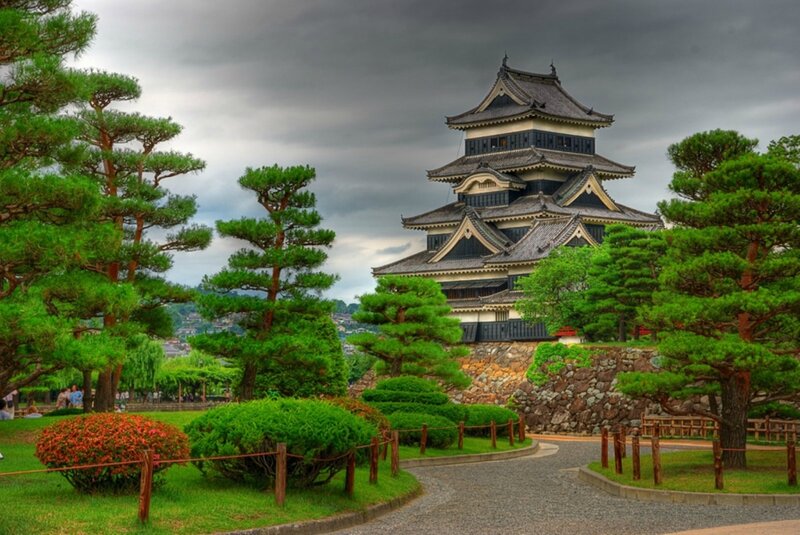 Japanese Castle with Garden — Green