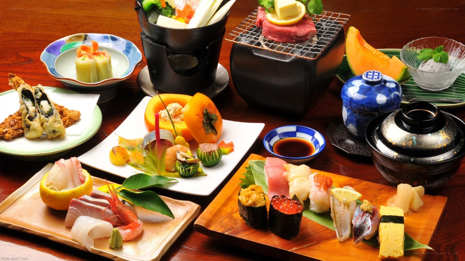 Japanese cuisine spread