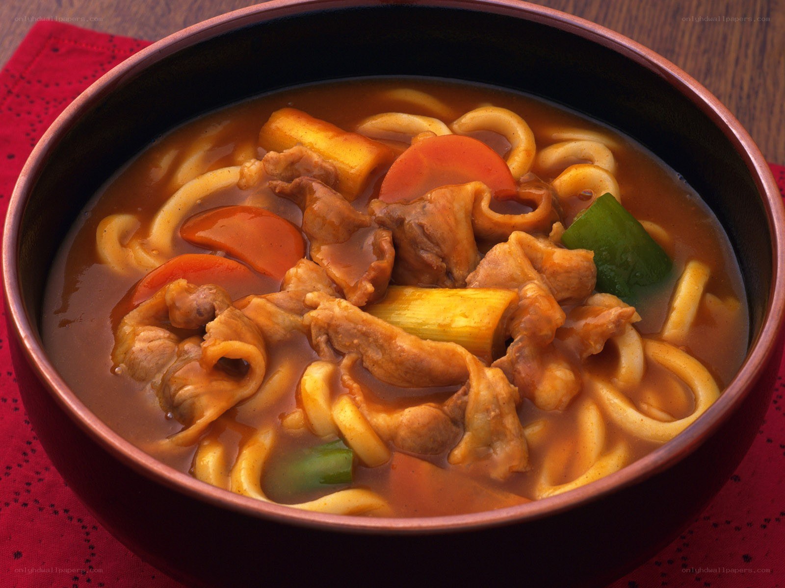 Japanese curry udon soup