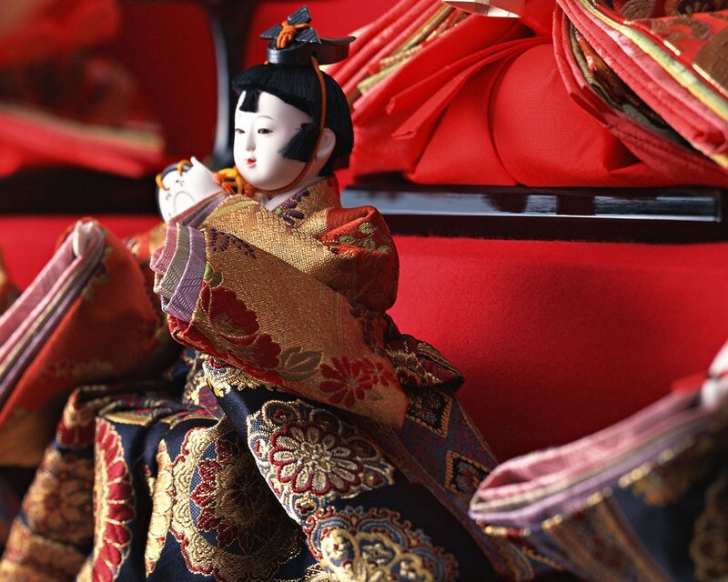 Japanese doll in traditional attire