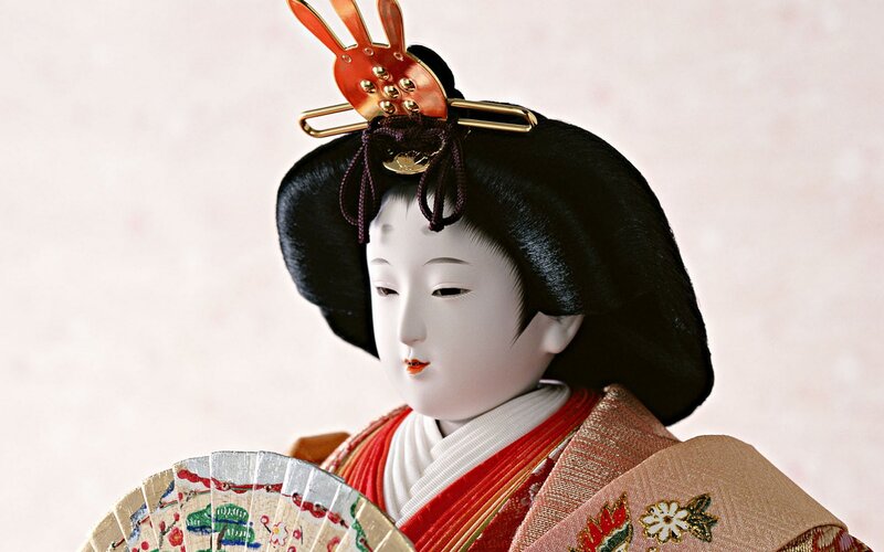 Japanese doll in traditional attire