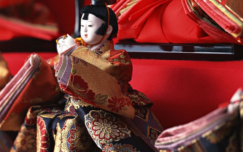 Japanese doll in traditional attire
