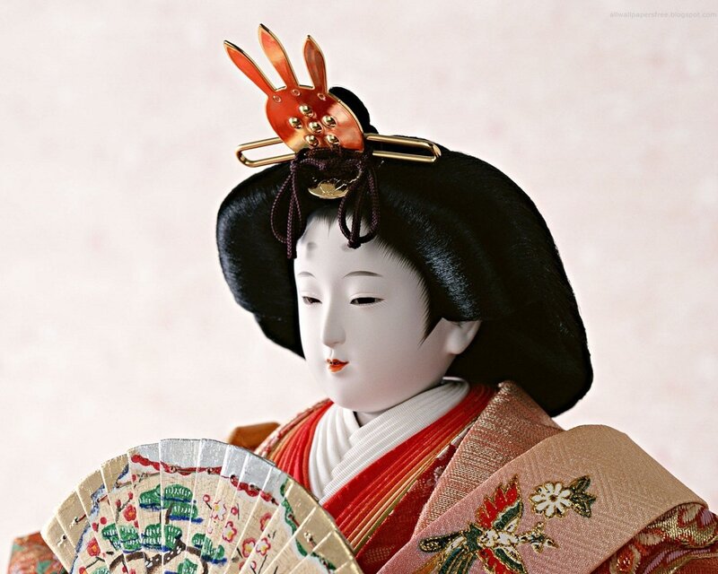 Japanese doll in traditional attire