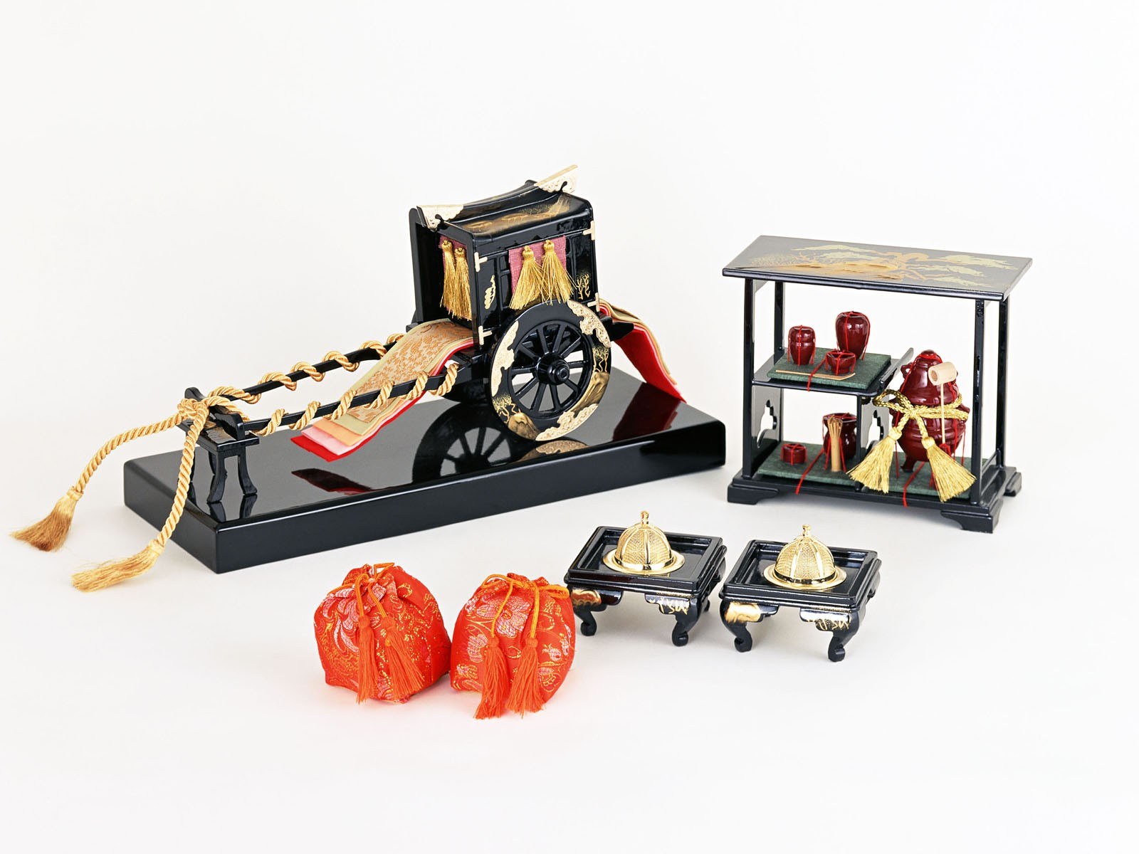 Japanese doll set with carriage