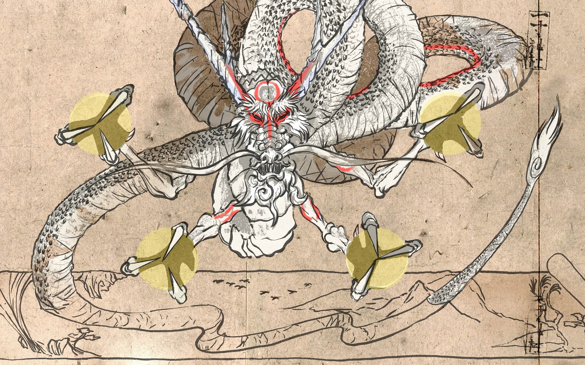 Japanese dragon illustration