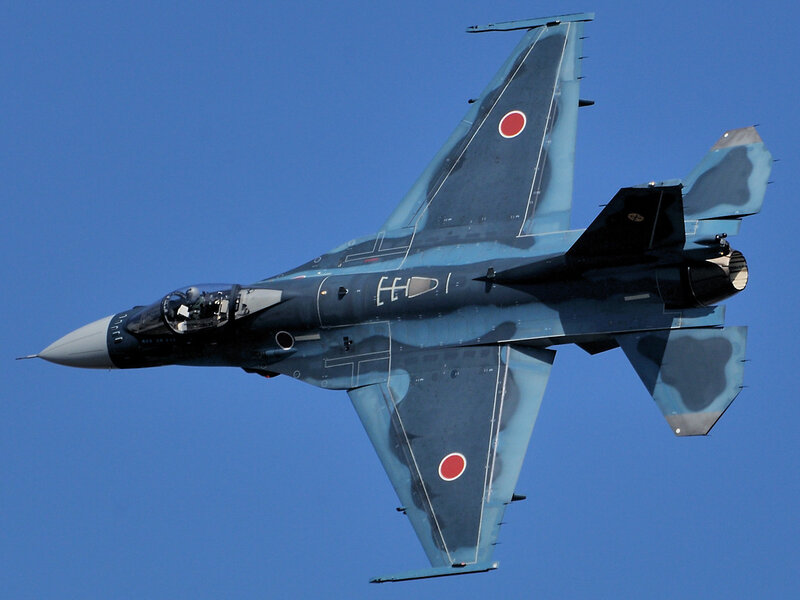 Japanese fighter jet in flight