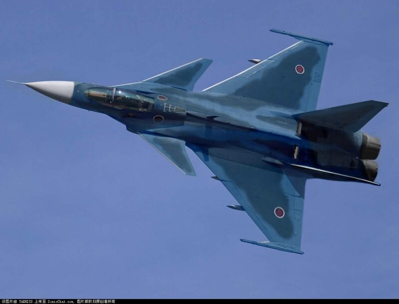 Japanese fighter jet in flight