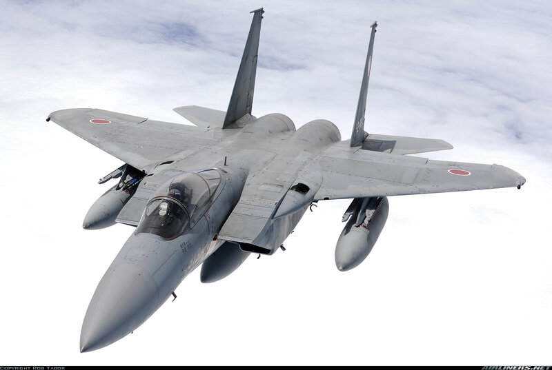 Japanese fighter jet in flight