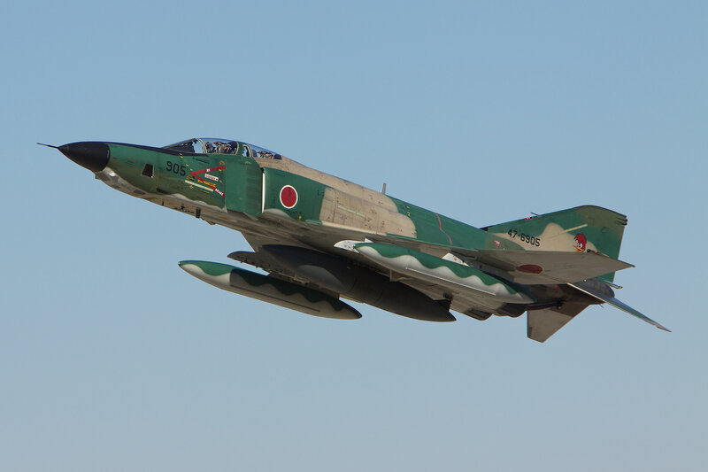 Japanese fighter jet in flight