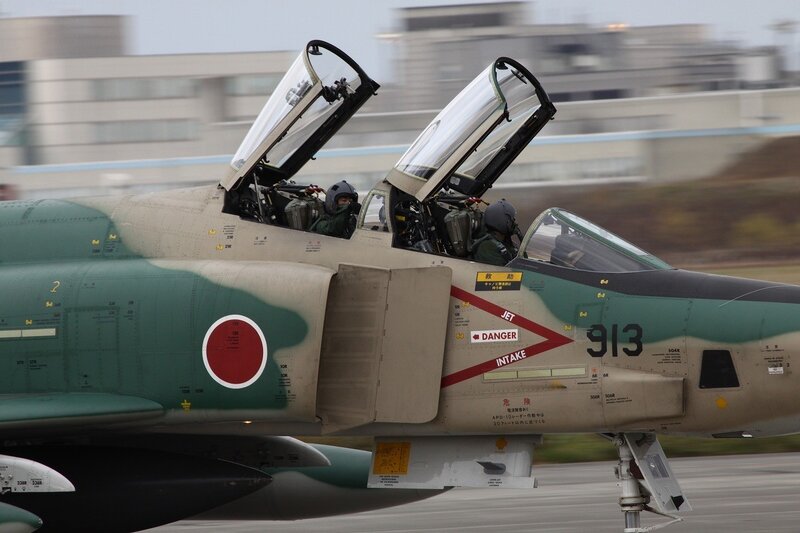 Japanese fighter jet on runway
