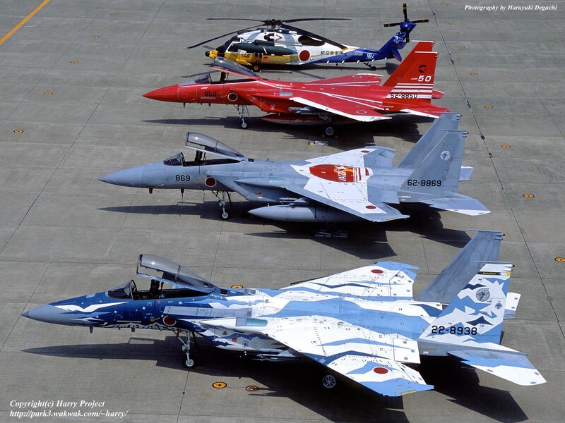 Japanese fighter jets on tarmac