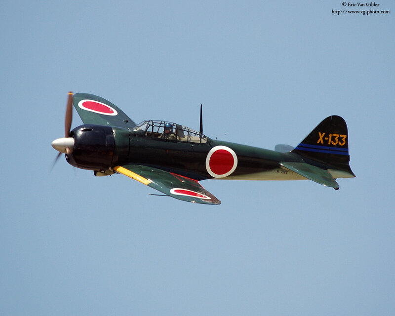 Japanese fighter plane in flight
