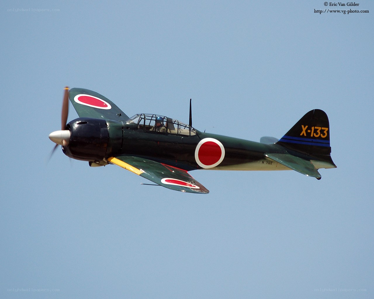 Japanese fighter plane in flight