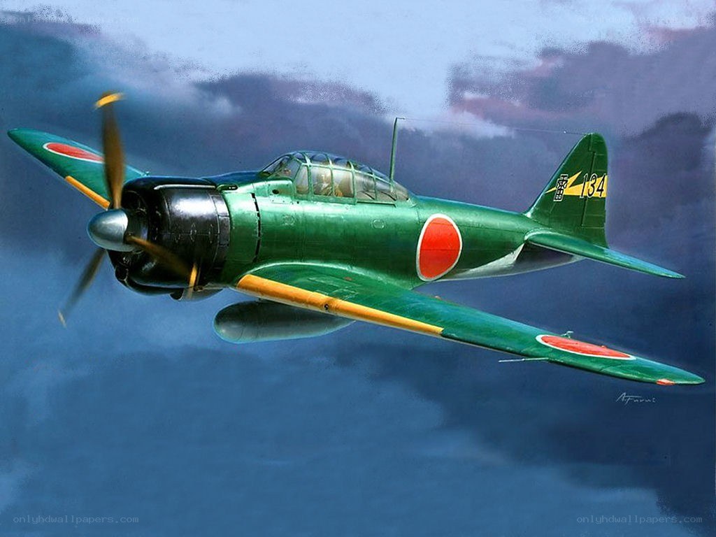Japanese fighter plane in flight