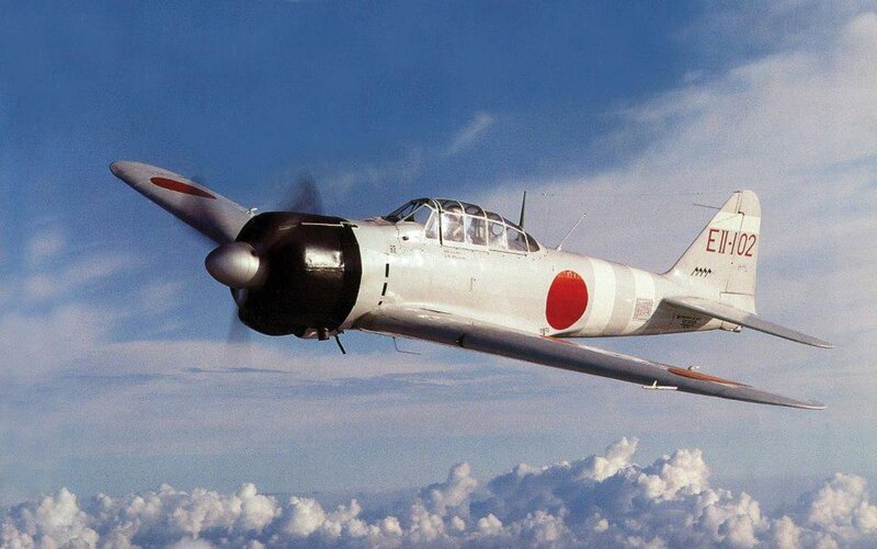 Japanese Fighter Plane — White, Serene