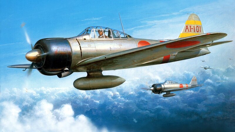 Japanese Fighter Planes — Blue