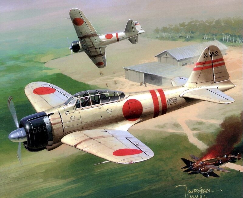 Japanese Fighter Planes — Green, Dramatic, Afternoon
