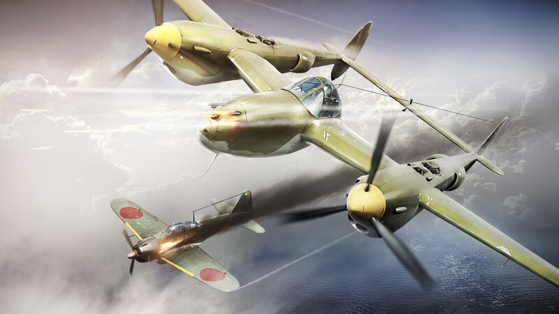 Japanese Fighter Planes — Green, Dramatic