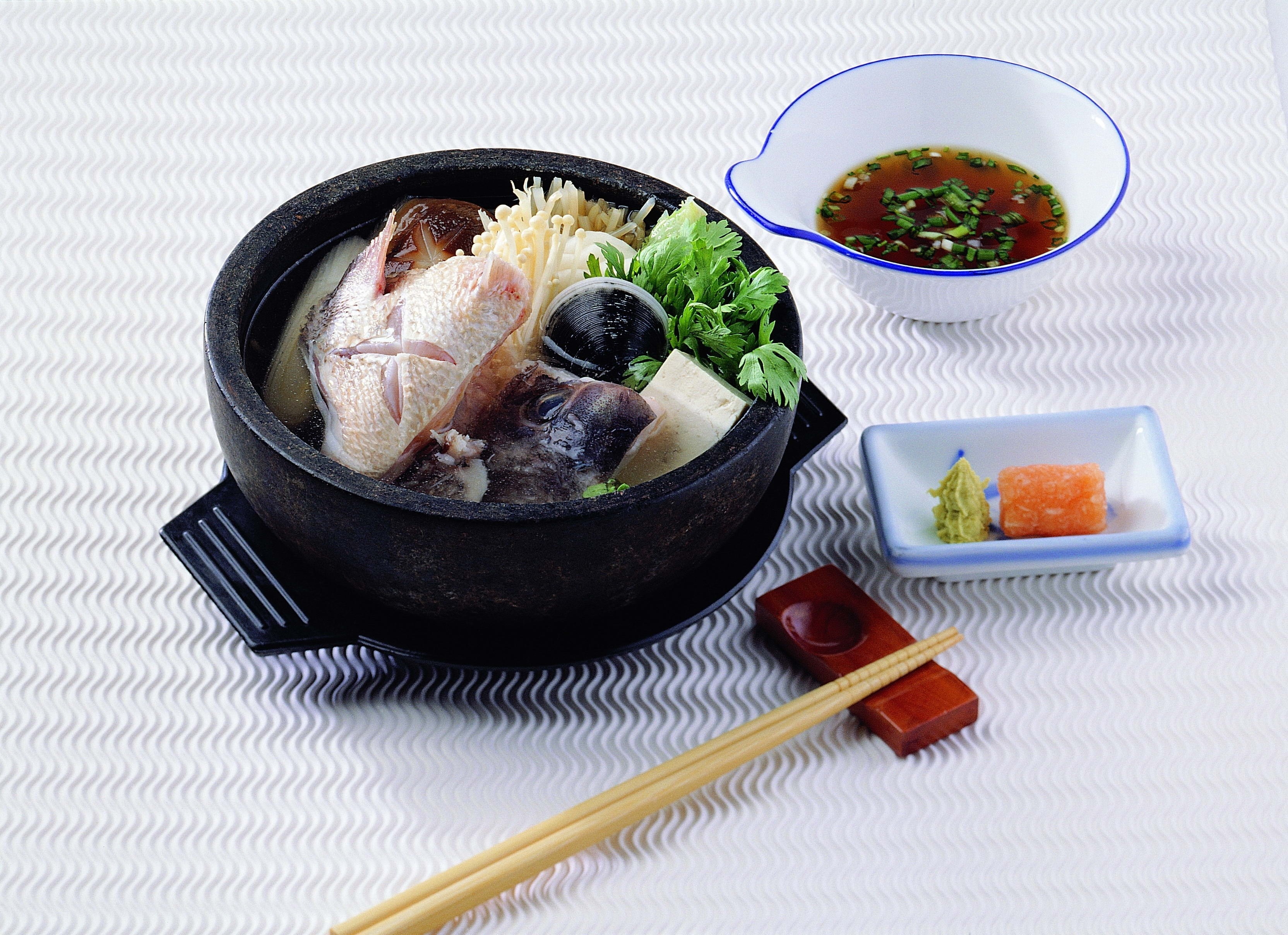 Japanese fish hot pot meal